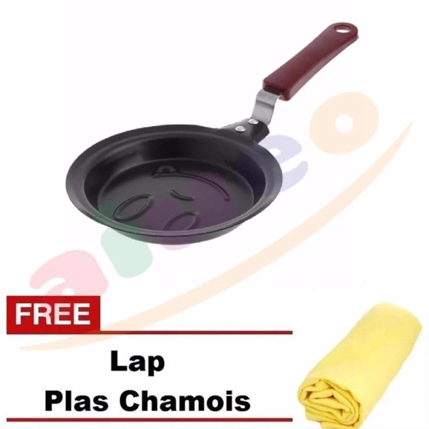 Ion Teflon Mini Non Stick Frying Fry Pan - Wajan Masak Karakter Anti Lengket Motif Smile Bundling Lap Plas Chamois - 1 Pcs Ion Teflon Mini Non Stick Frying Fry Pan - Wajan Masak Karakter Anti Lengket Motif Smile Bundling Lap Plas Chamois - 1 Pcs