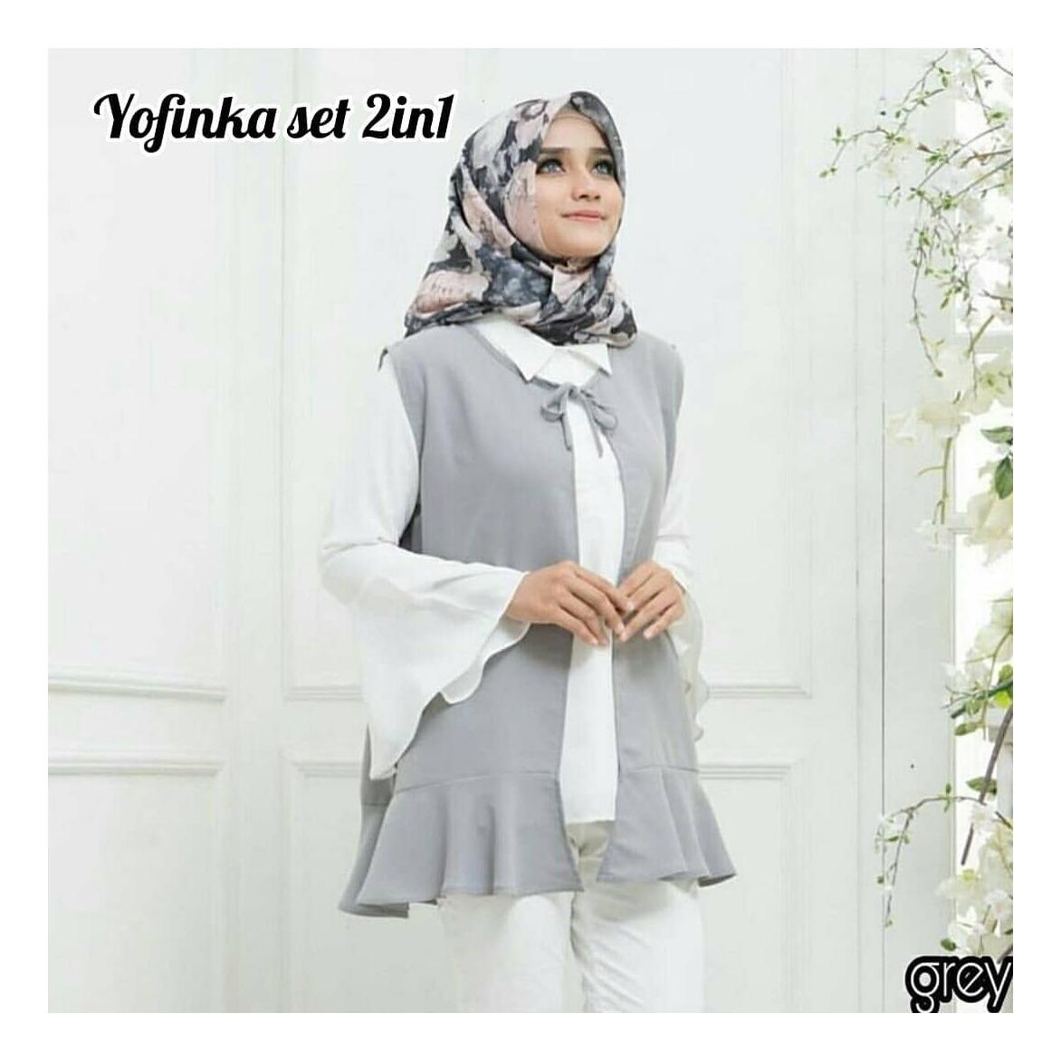 Baju Original Tofinka Set Blouse Wolfice Pakaian Wanita Muslim Modern Atasan Cewek Muslimah Top Shirt Simple Trend 2018