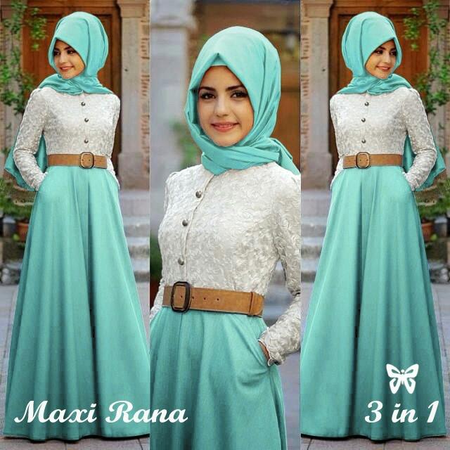 UC Baju Gamis Syari Syar'i Wanita Rini Terbaik / Hijab Muslim / Muslim Syari Hijab Rana / Busana Muslimah Lebaran / Kebaya Modern (Nara)  SS - Mint