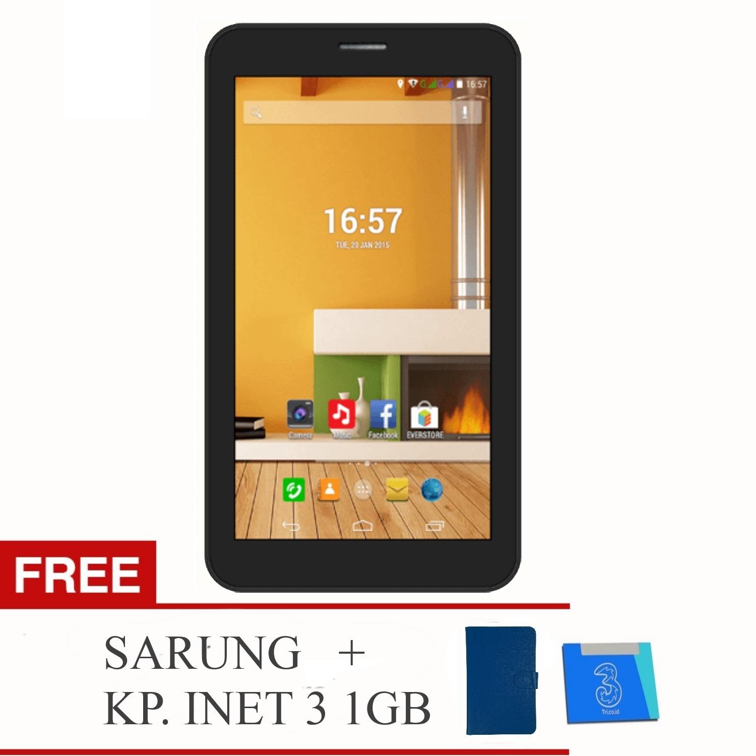Evercoss AT1D Jump S Tab - 2G - RAM 512GB / ROM 4GB + Free Sarung & KP Inet 3 (1GB)