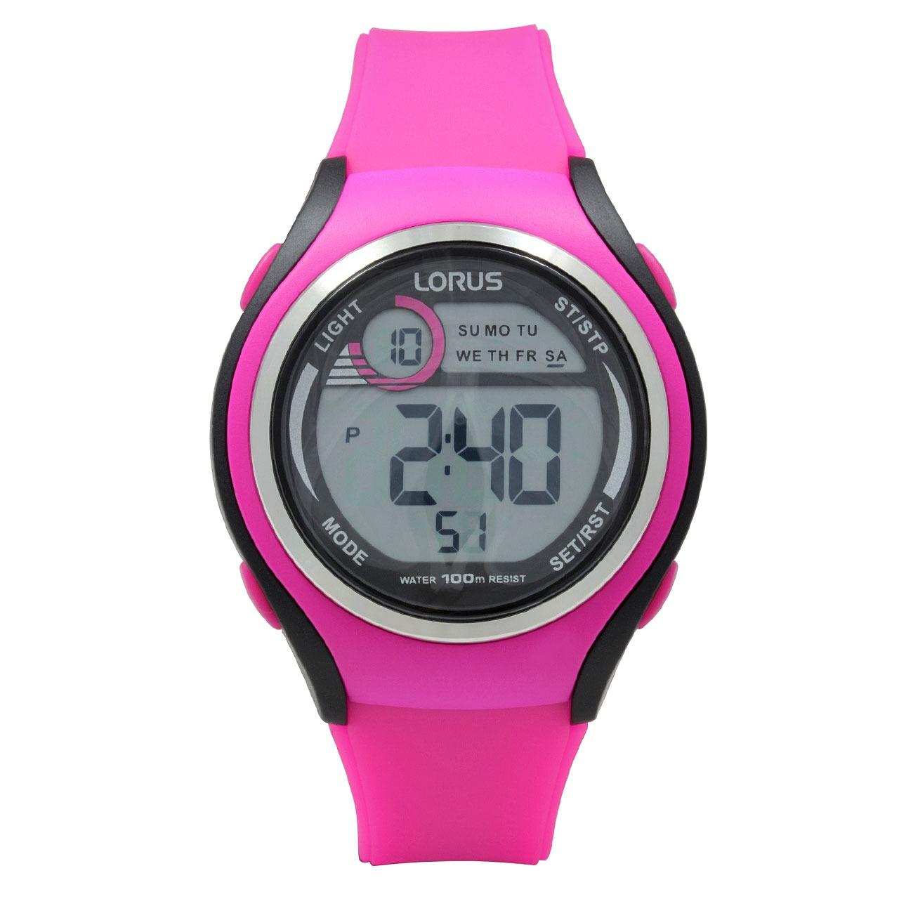 LORUS Jam Tangan - Pink Black - Silicon - R2383LX9