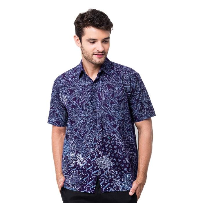 Kemeja Batik Lengan Pendek Murah Motif Truntum Daun