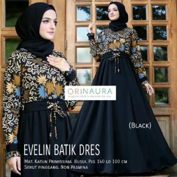 Gamis ORI NAURA Kombinasi Batik Terbaru