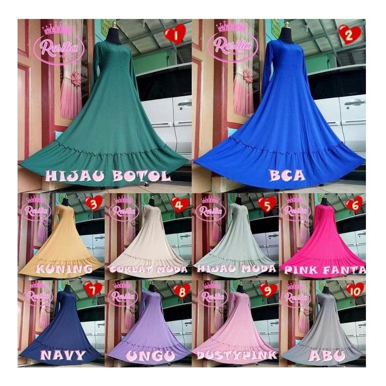 Gamis AURA Jersey Rempel Susun Satu Bawah Termurah