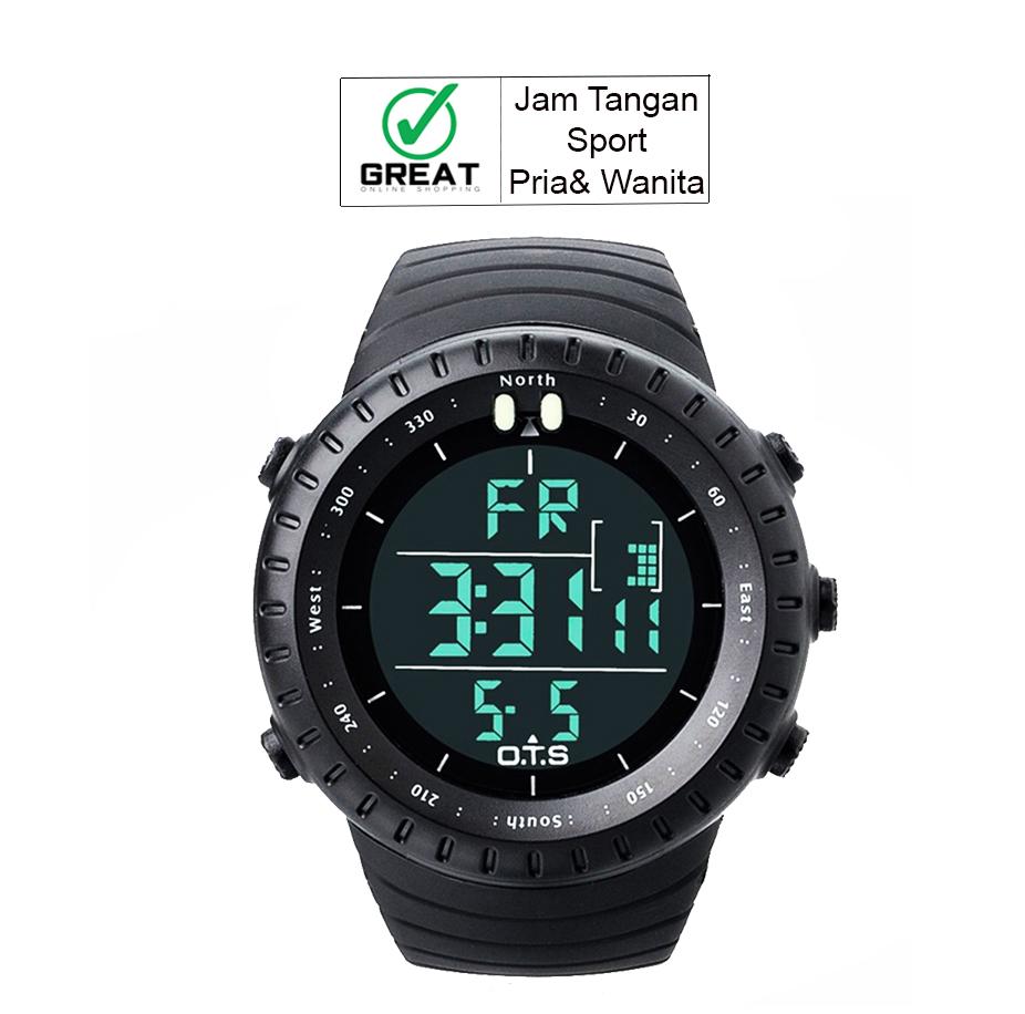 Great Jam Tangan Pria Wanita Murah Anti Air 50M - Hitam