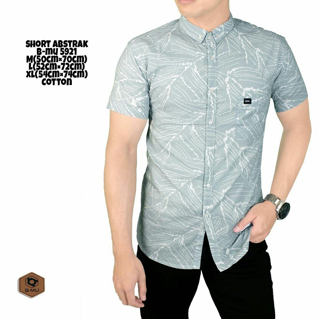 bajuku murah short abstrak b-mu 5921 kemeja pria kemeja distro kemeja kantor kemeja kerja kaos polos kemeja polos kaos polo kemeja printing atasan pria wanita kemeja lengan pendek lengan panjang kembang modis gaul kekinian