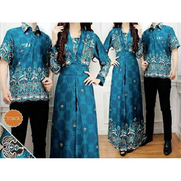 BajuReady 1061 BAJU COUPLE PASANGAN KELUARGA BATIK MODERN SARIMBIT KEMEJA HEM PRIA COWOK KOKO LENGAN PENDEK PAKAIAN MUSLIM WANITA CEWEK MAXI MAXY DRESS PANJANG BUSANA PESTA KONDANGAN LEBARAN JAMAN ZAMAN NOW KEKINIAN BAHAN KATUN TERBARU