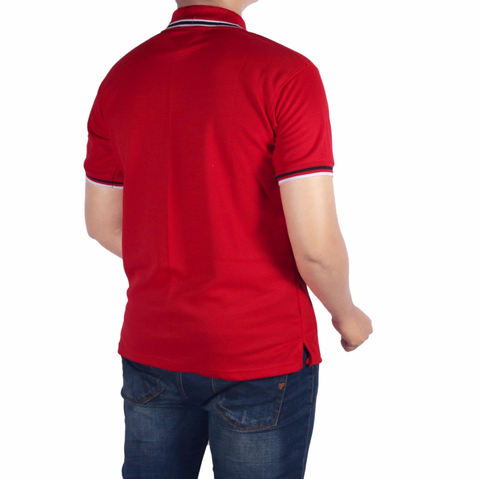 Cek Harga Baru Dgm fashion1 Baju Kaos Kerah Polos Merah  