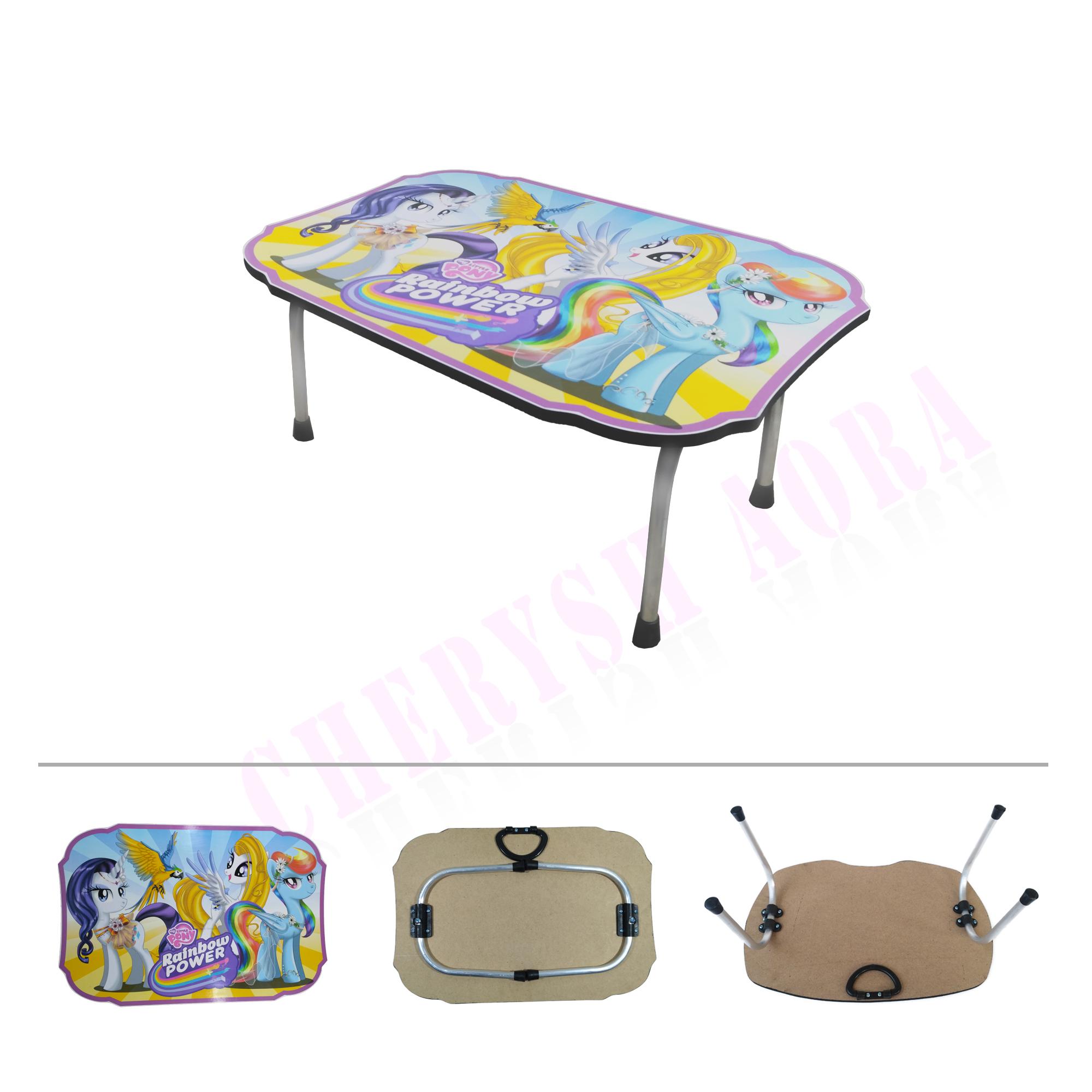 Meja Komputer Laptop Belajar Cd 180 Mahony Daftar Harga Terlengkap meja lipat karakter meja belajar anak meja laptop KUDA PONI RAINBOW