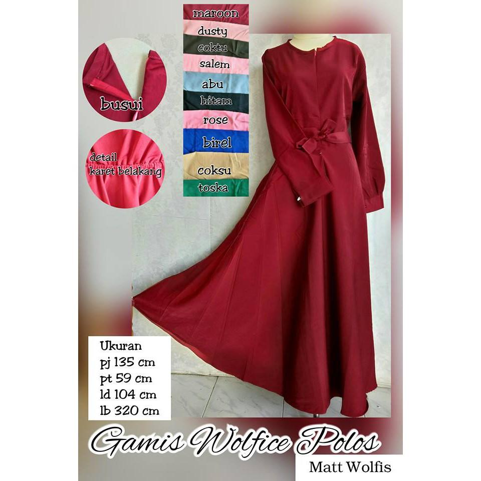 gamis polos wolfis umbrella/gamis wolpis polos payung/gamis wolpis umbrella (COKTU)