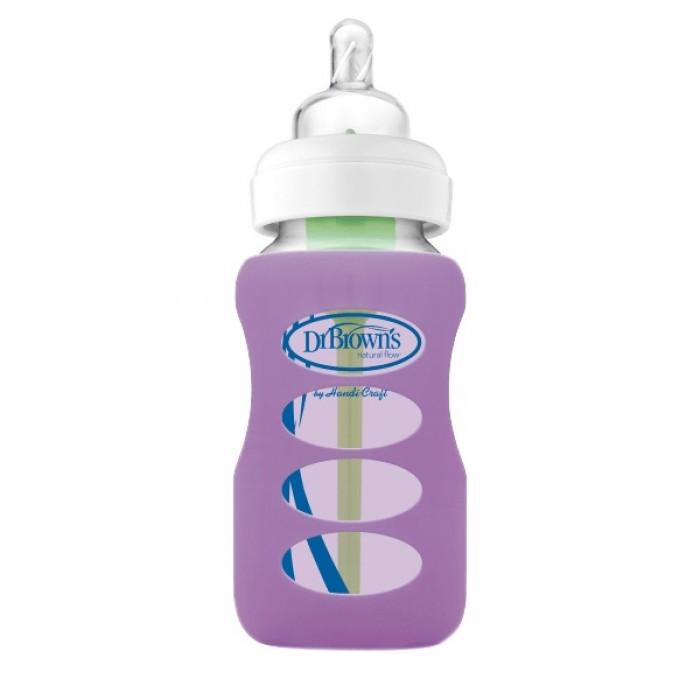 Dr. Brown's 9oz 270ml Wide Neck Glass Bottle + Sleeve Green