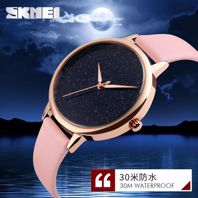 Jam Tangan Wanita SKMEI Omega Glitter Pink 9141 Original Impor WR 30 M