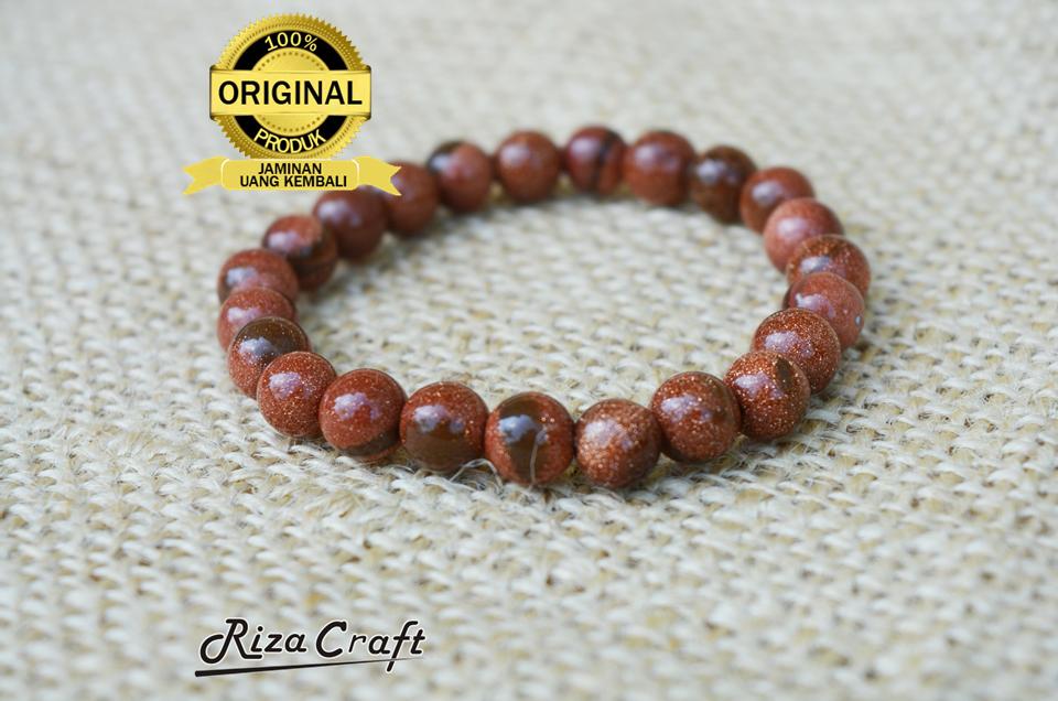 Gelang Batu Akik Pasir Emas Asli Natural Alam Kalimantan untuk Pria dan Wanita Unik Langka