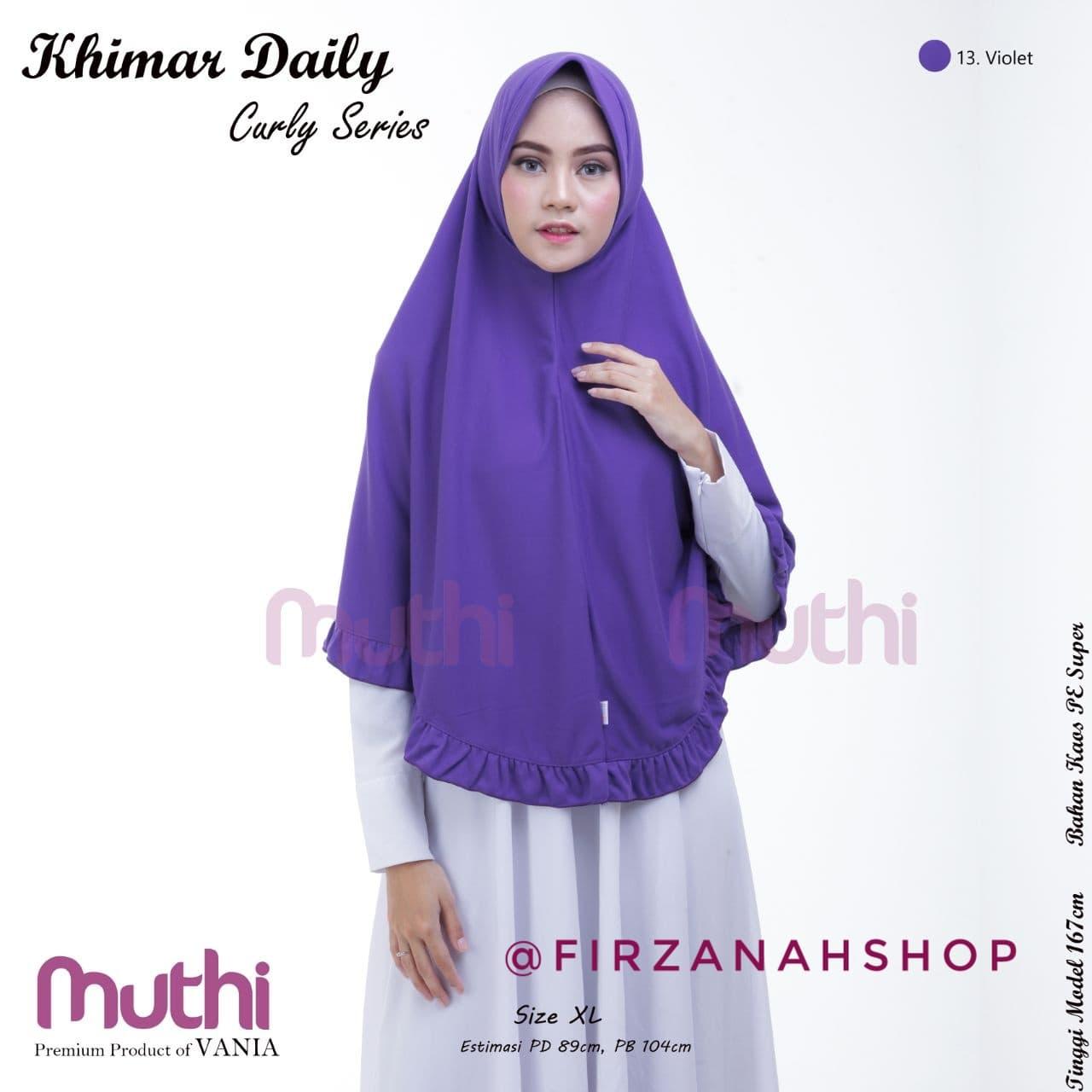 Jilbab dewasa Khimar Daily Curly series by Vania Collection