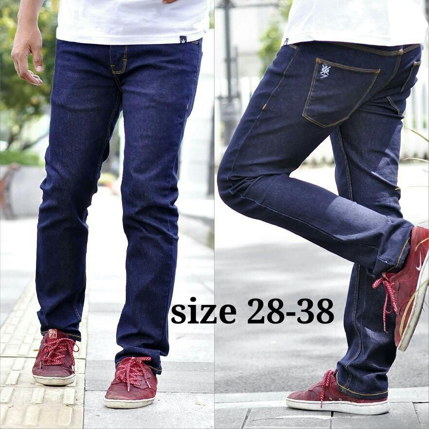 R.S.T.R. celana jeans skiny pria - celana jeans pensil - Celana jeans jumbo XXL XXXL - black scrup - Hitam - Biru dongker - Biru muda - Biru tua