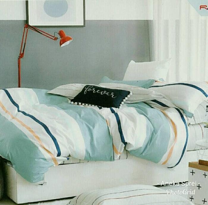 Sprei Katun Jepang Motif Garis 120X200x30cm