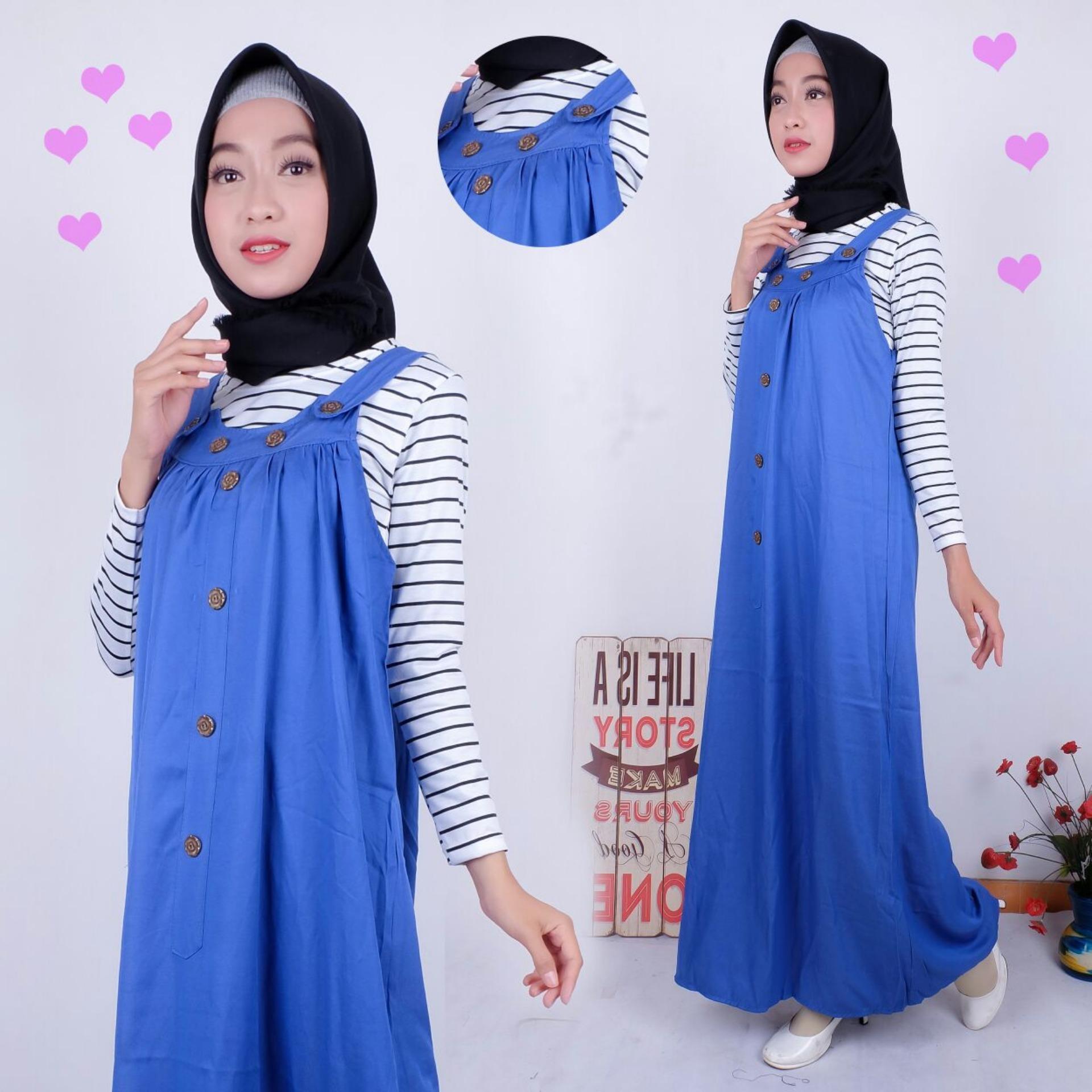 SUKI - SETELAN / OVERALL / MAXI / DRESS / SET OVERALL MAXI DRESS DENIM + INNER KAOS