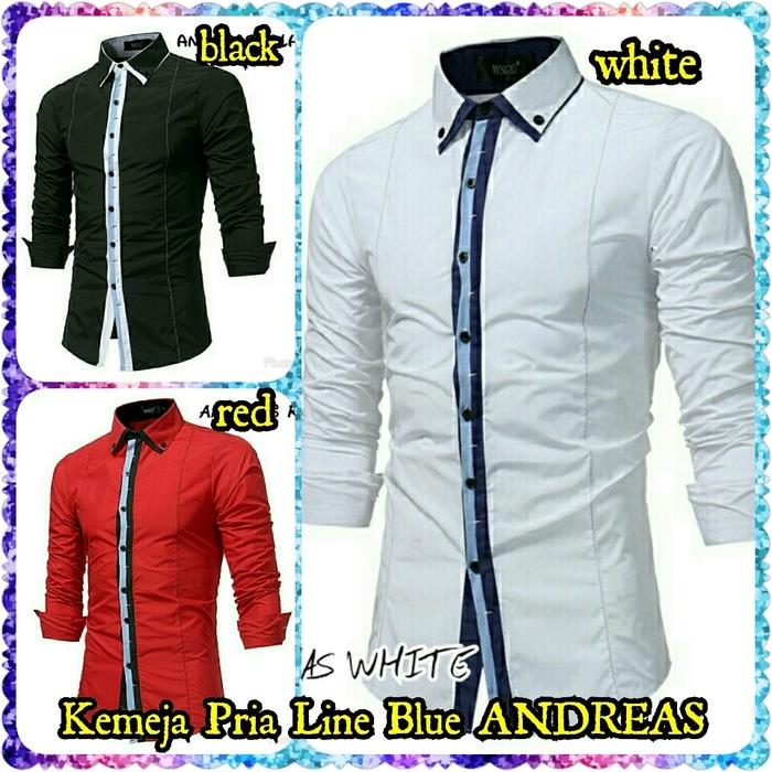 Kemeja Pria Line Blue ANDREAS