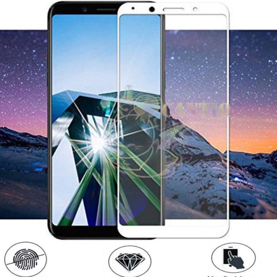 QCF Tempered Glass Full Screen Oppo F5 (Only Depan) / Screen Protector Oppo F5 / Temper Oppo F5 / Anti Gores Kaca Oppo F5 - Putih
