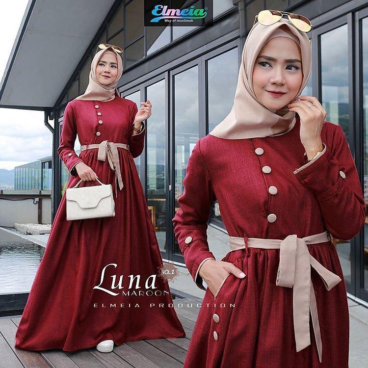 “BC LUNA” Maxi Dress Syari Gamis Bahan Balotely Wolfice Katun Rubiah Spandek Panjang Hijab Casual Pakaian Wanita Trand Terbaru Fashionable