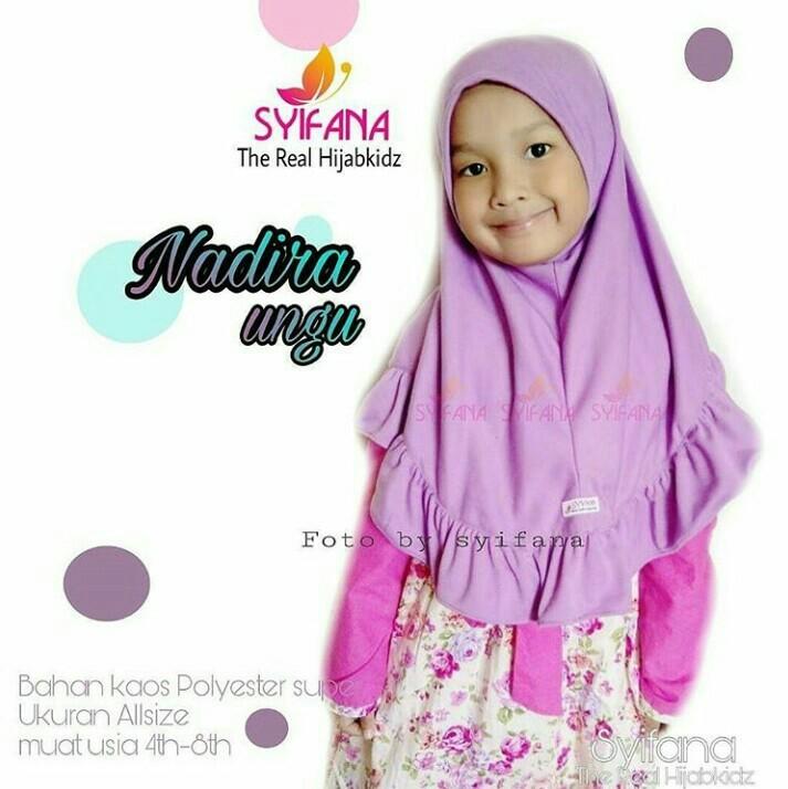 Kerudung Anak Lucu Syifana Nadira Series Ungu Muda