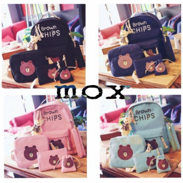 Backpack/Tas Sekolah/Tas Kuliah/Tas Lucu/Ransel/Tas Jansport/Tas Punggung/Murah Wanita/ BROWN CHIPS