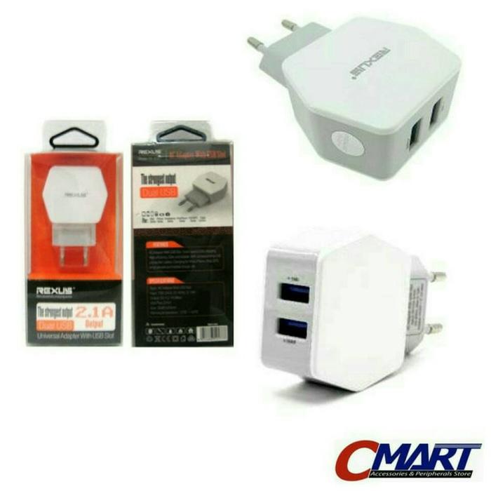 REXUS Dual USB Power Adapter 2.1 Amp Convertible Europlug - RX-AC61