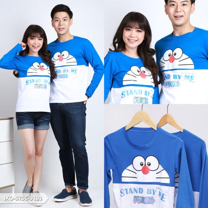 BAJU KAOS COUPLE PASANGAN STAND BY ME DORAEMON LENGAN PANJANG