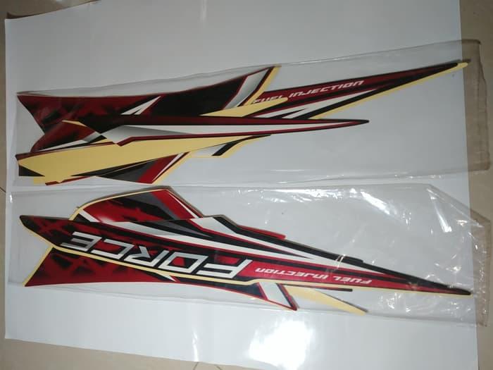 Stiker Bodi & Lis Body & Striping Force Fi Hitam Merah