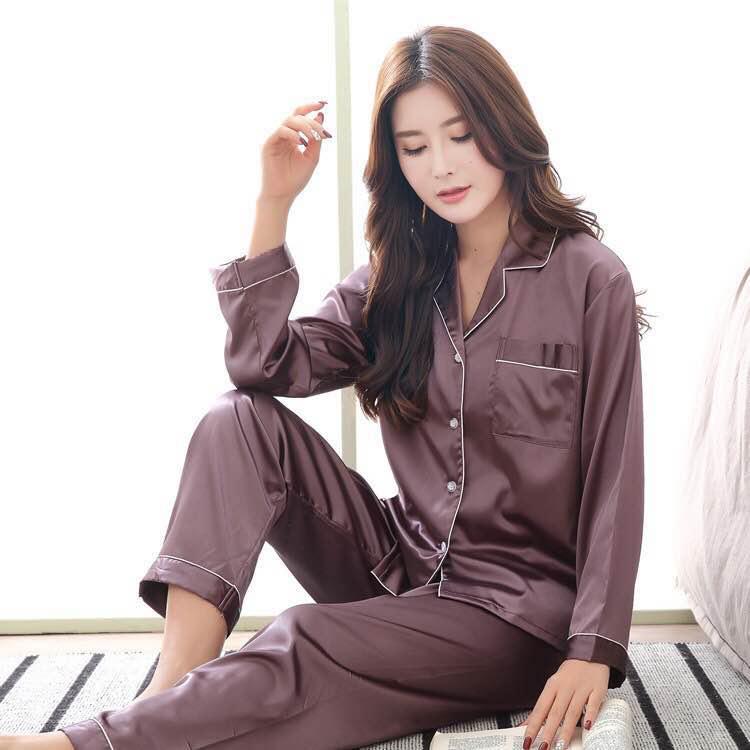 Piyama Panjang Set Baju Tidur Wanita Muslim Bajutidur Satin Elegan