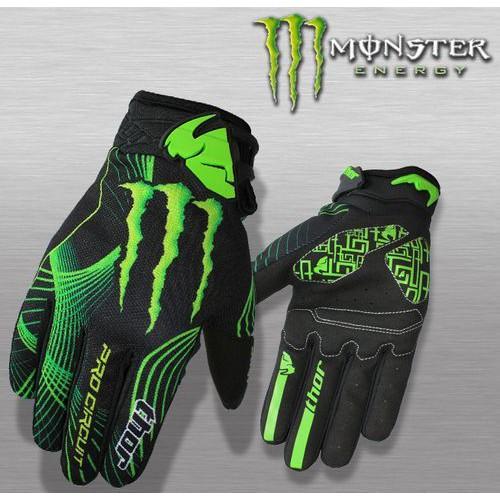 Sarung Tangan THOR Monster Energy Gel Pelindung Aksesoris Motor Keren