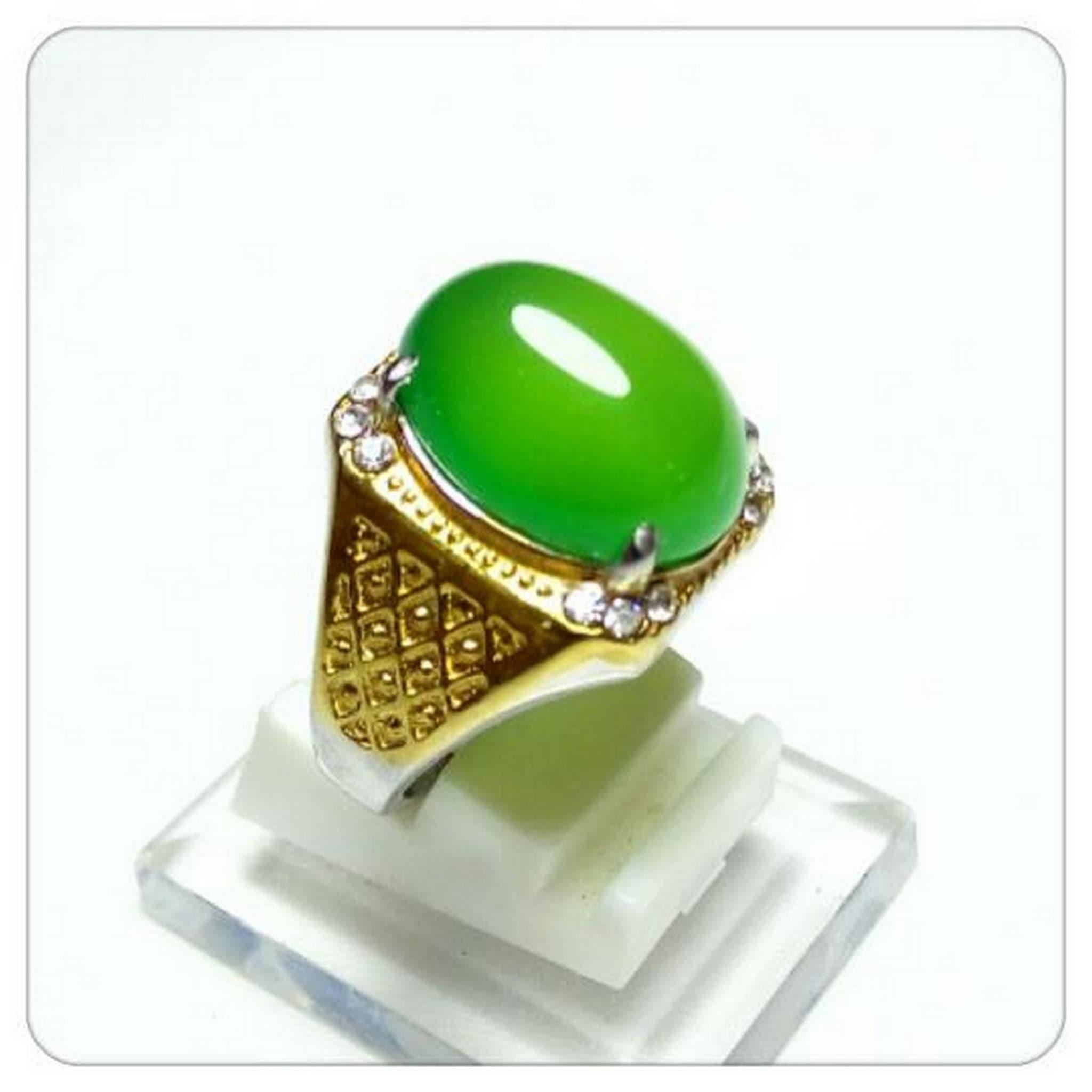 CINCIN TOPAZ GARUT HQ. HIJAU MANTAP, GIWANG MAIN Batu Akik