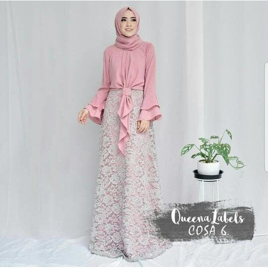 Gamis pesta / Baju kondangan / Baju pink / Dress hitam : Cosa Maxi