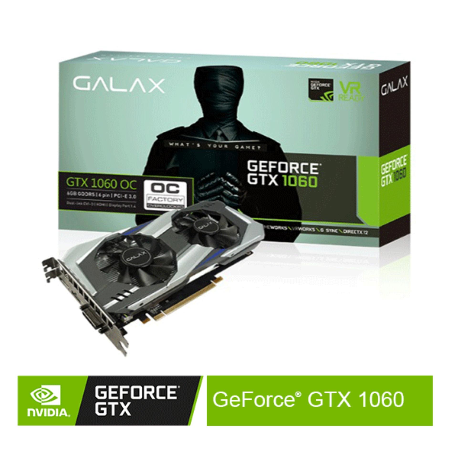 Nvidia GeForce Official Store - GALAX GeForce GTX 1060 OC 6GB DDR5 - Dual Fan VGA CARD