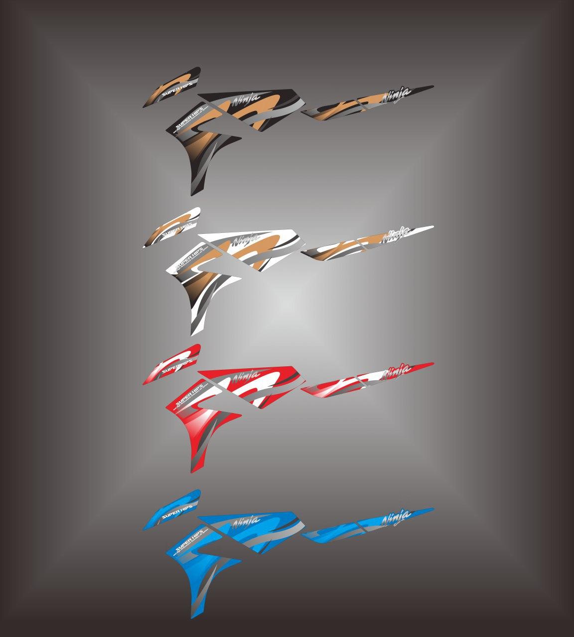 stiker striping list motor ninja r gradasi versi 2
