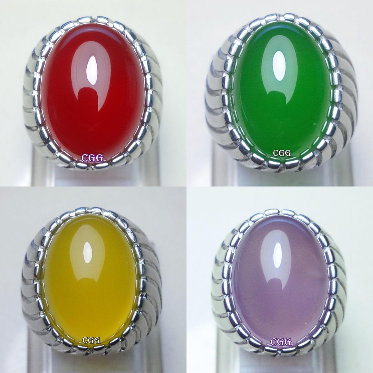 Diskon Promo Perhiasan Aksesoris Cincin 1pcs Natural Redbaron Green Chalcedony Sunkist Lavender Murah