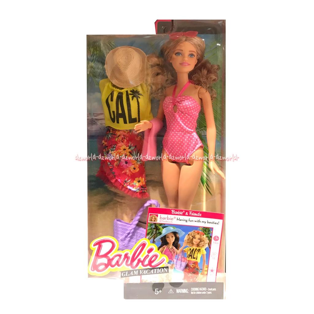 Barbie Glam Vacation boneka barbie dengan baju renang lengkap dengan aksesoris