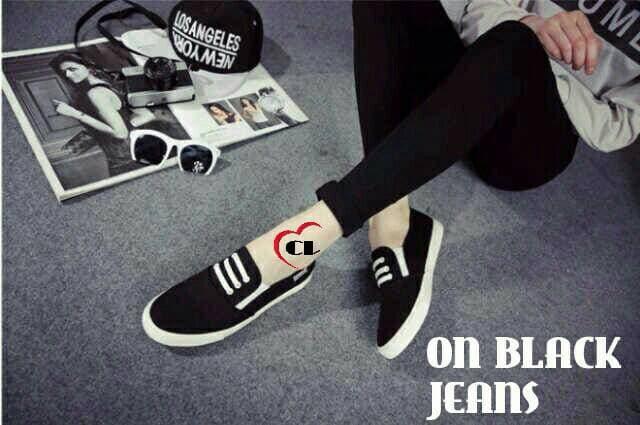 SEPATU SLIP ON KETS WANITA JEANS TALI TIGA / Sepatu Slip On Wanita / Sepatu Slip