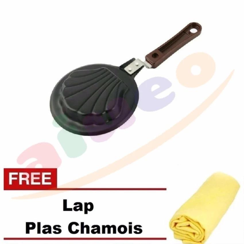 Ion Teflon Mini Non Stick Frying Fry Pan - Wajan Masak Karakter Anti Lengket Motif Shell - Kerang Bundling Lap Plas Chamois - 1 Pcs