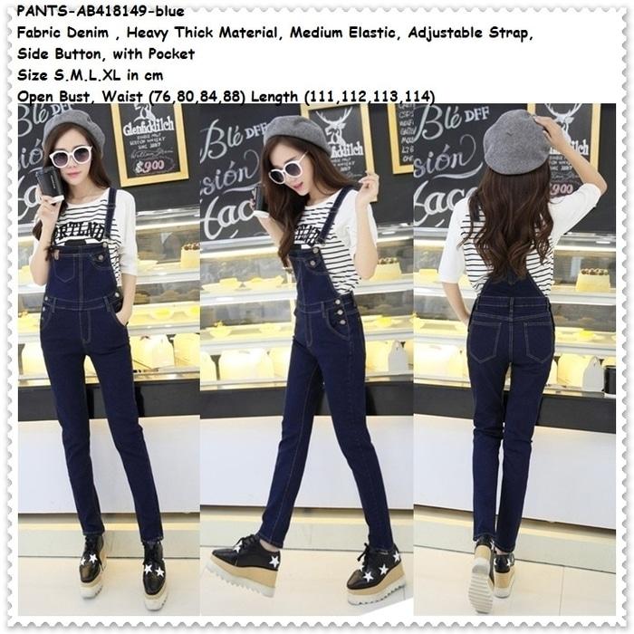 Overall Jumpsuit Jumper Celana Panjang Kodok Baju Wanita Korea Import