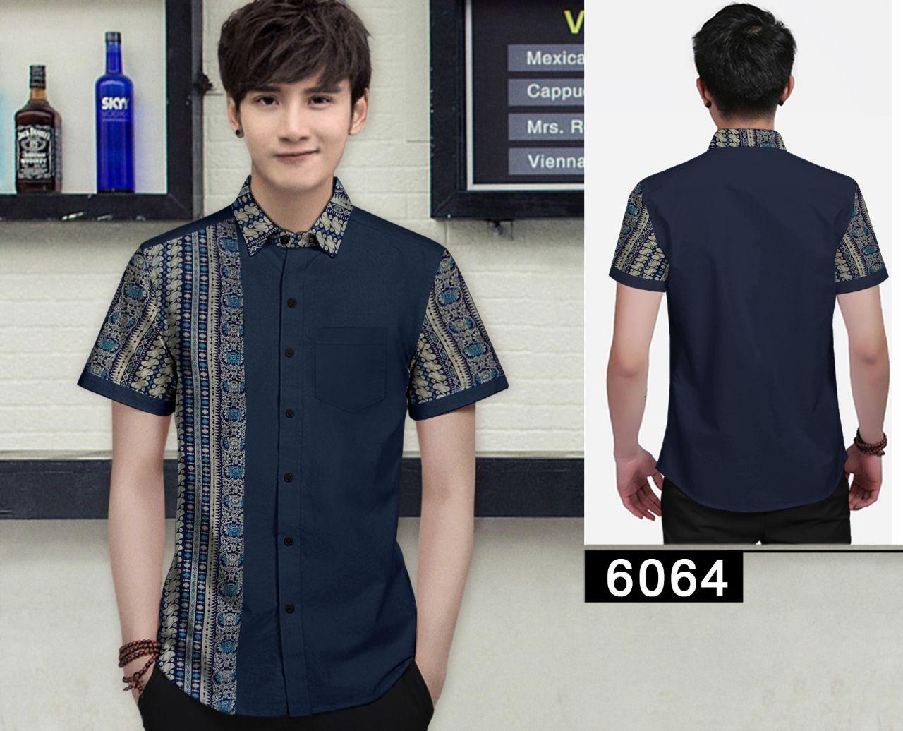 Algren Baju Hem Kemeja Batik Pria Dios lengan pendek - Biru Navy / Regular fit / Casual / Polos / Kerja / Kantor / Katun / Kem Tangan Pendek Cowo / Atasan Cowok / Pakaian Laki laki Dewasa