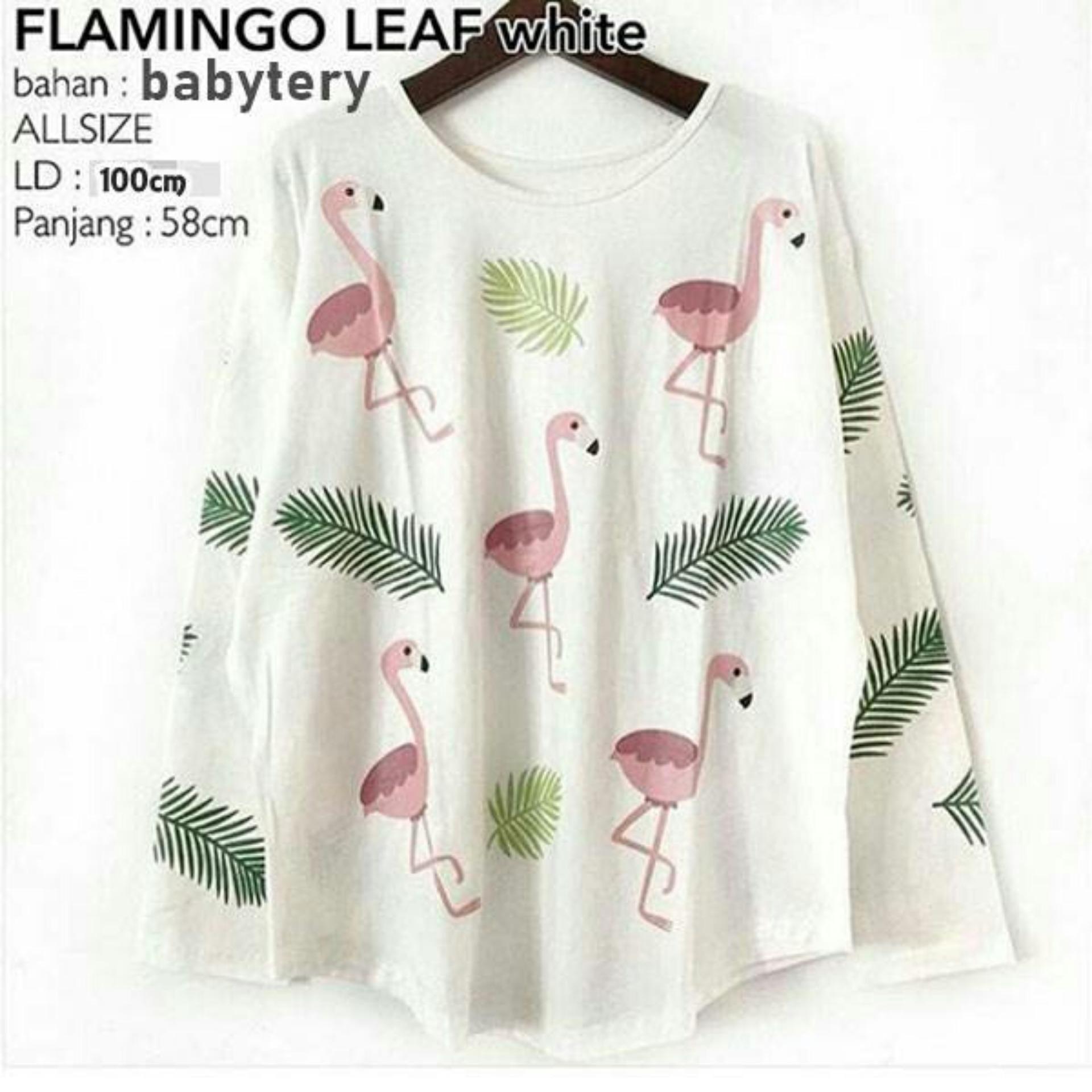 Kelebihan Blouse Jumbo Kode 585 3xl Baju Atasan Model Versace Lengan AmorShop Blouse Jumbo Flamingo Leaf Atasan Wanita Blouse Lengan Panjang