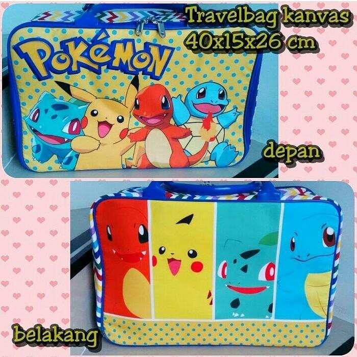 Tas Travel Bag Koper Kanvas Renang Kotak Anak Dewasa Pokemon Pikachu