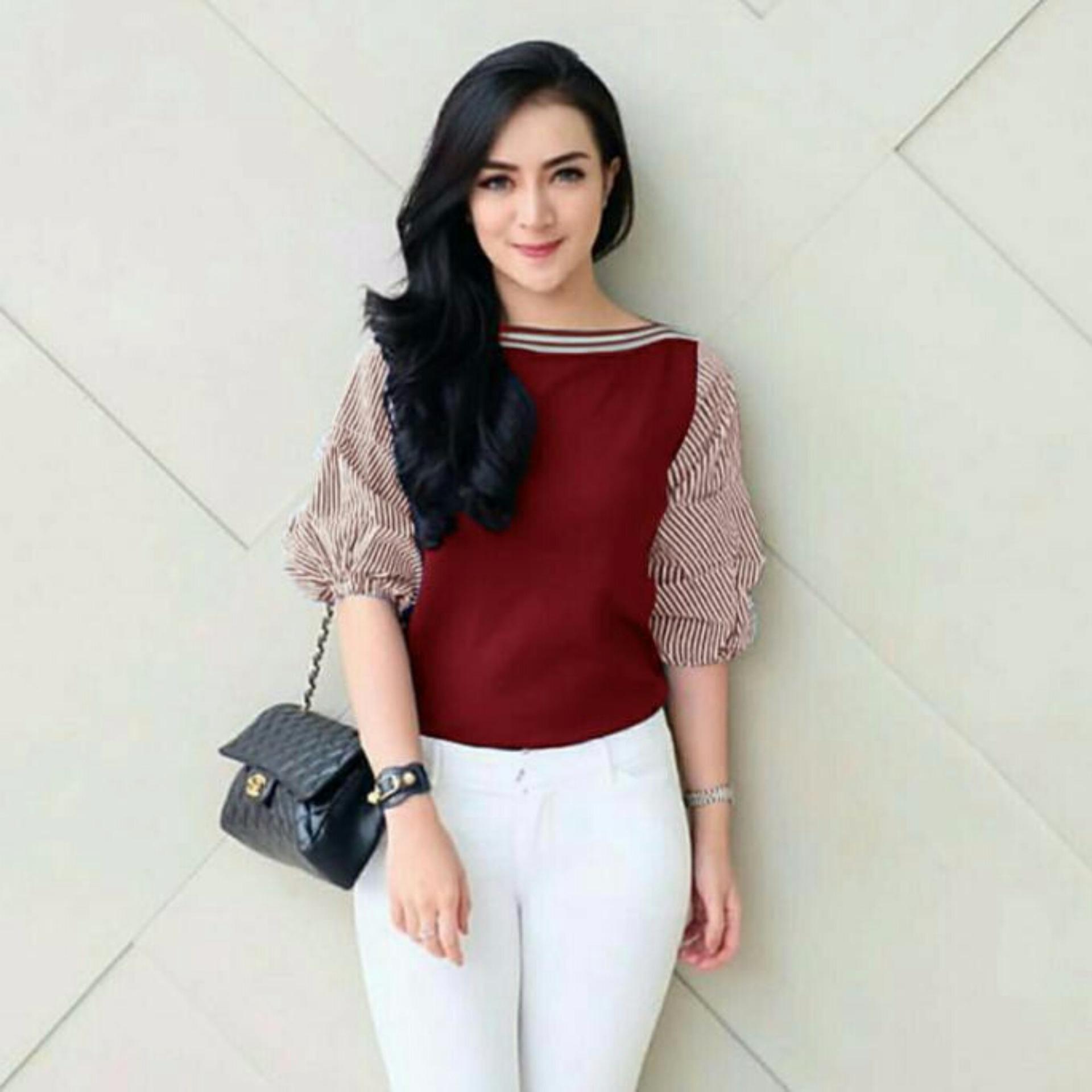 TANAH ABANG F - Baju Trend Wanita / Setelan Blouse/ Kemeja wanita / Long Dress Maxy / Long Dress Wanita / Gaun Panjang/Gaun Wanita / Tunik Wanita / Dress Muslim / Atasan Muslim / Gamis ; Murah; Motif dan Warna Real Photo #Ukuran M, L dan XL