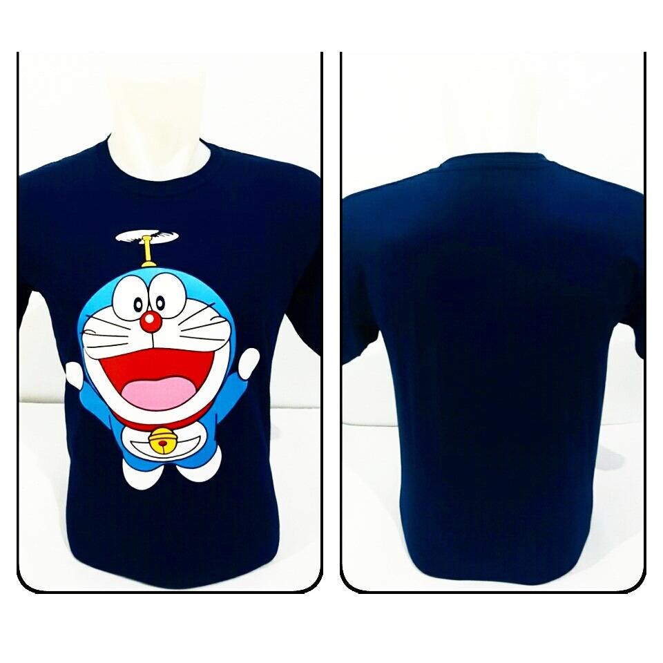Persidente - kaos Disro T-SHIRT Doraemon 100% Spandex Rayon All Size Kaos Hitam, Biru Dongker Bisa Dipake Pria Dan Wanita T-SHIRT Disro collection