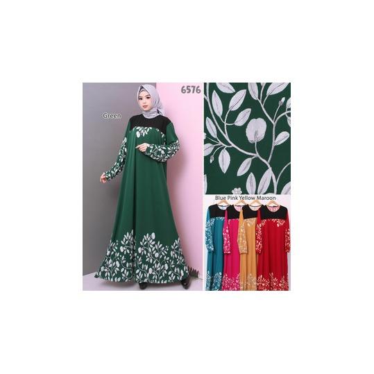 Fox-Gamis Jersey Korea Muslim Hijab Jumbo 4L - 5L 6576/ BAJU GAMIS MUSLIMAH JUMBO