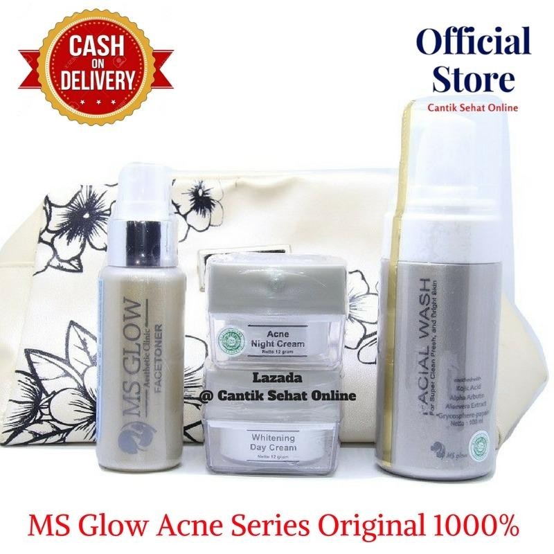 MS GLOW Acne Series Original 100% / Paket Perawatan Wajah Jerawat / Cream Penghilang Jerawat Ampuh / Krim Jerawat / Cantik Sehat Online