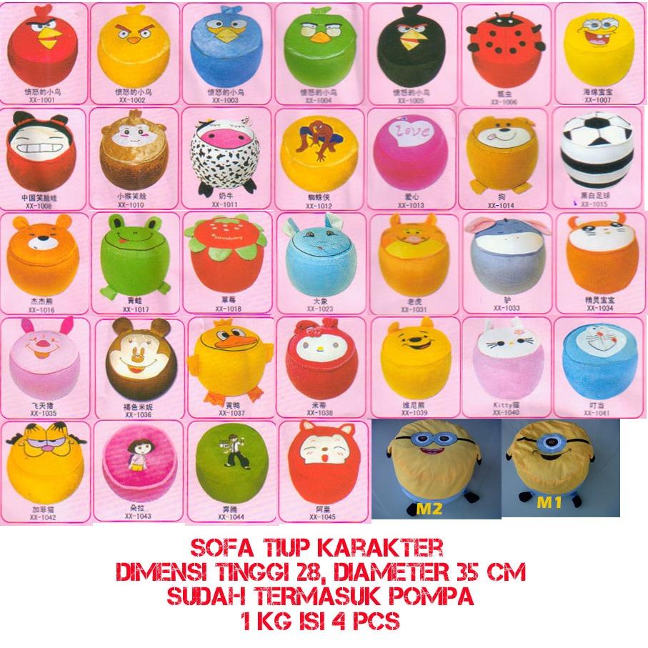 Sofa Kursi Angin Tiup Pompa Balon Karakter Angry Bird Hello Kitty Kids Chair Portable foldable unik