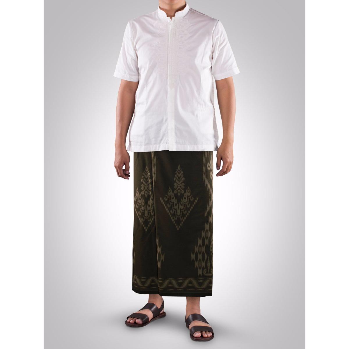 Sarung Tenun Mangga GOLD Motif Kembang 1 Pcs ( Random )