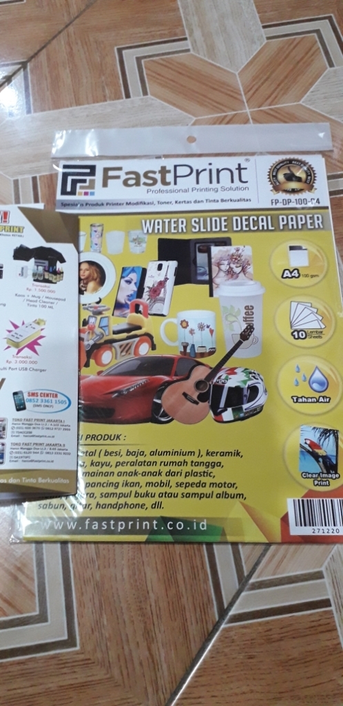 Fast Print Kertas Water Slide Decal Paper Transparan Ukuran A4 100 Gram | Lazada Indonesia